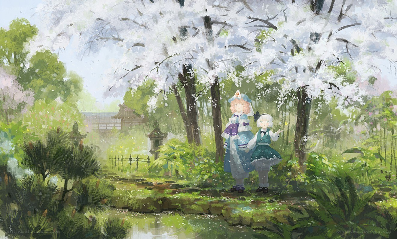 Cherry blossoms in a garden