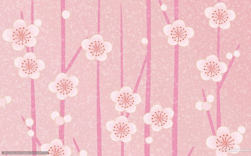 Cherry Blossoms on Branches — Pink, Serene, Spring, Illustration