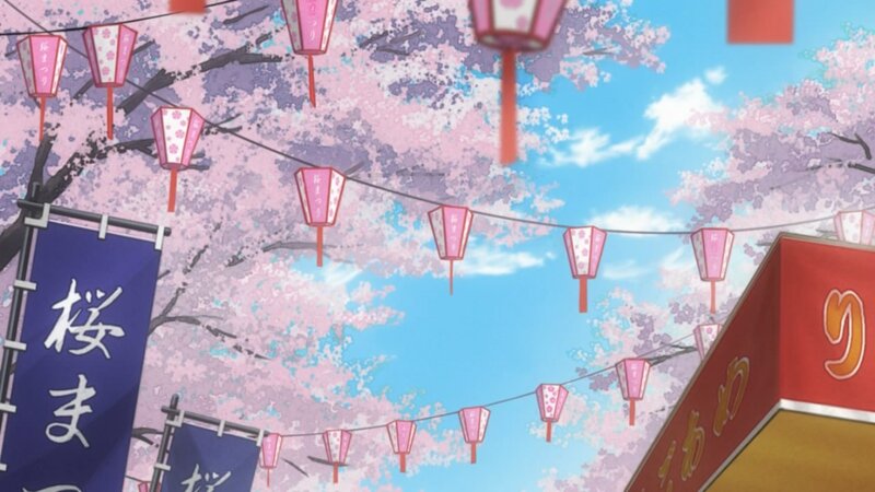 Cherry Blossoms with Lanterns