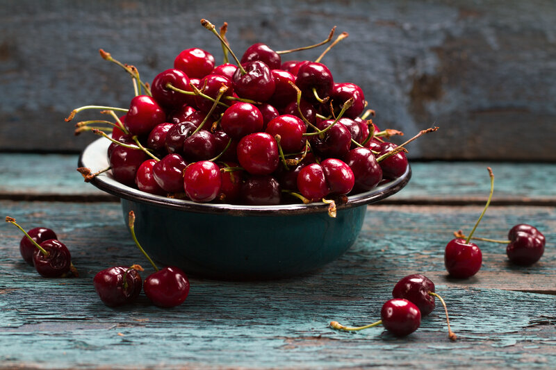 Cherry Bowl on Wood