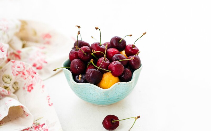 Cherry Bowl with Cloth