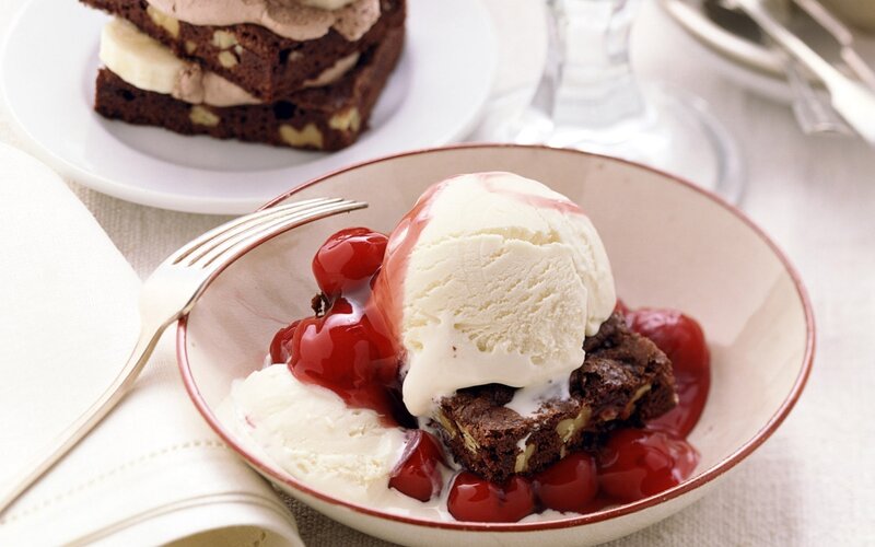 Cherry Brownie Dessert — Brown