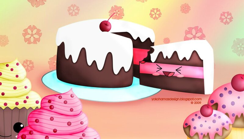 Cherry Cake with Cupcakes