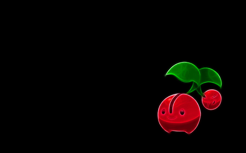 Cherry character neon art