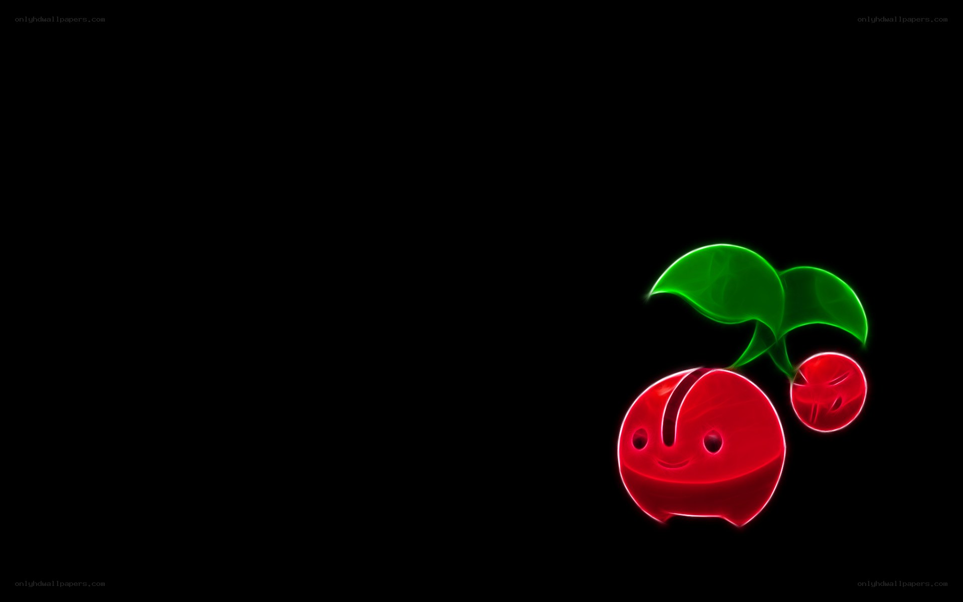 Cherry character neon art
