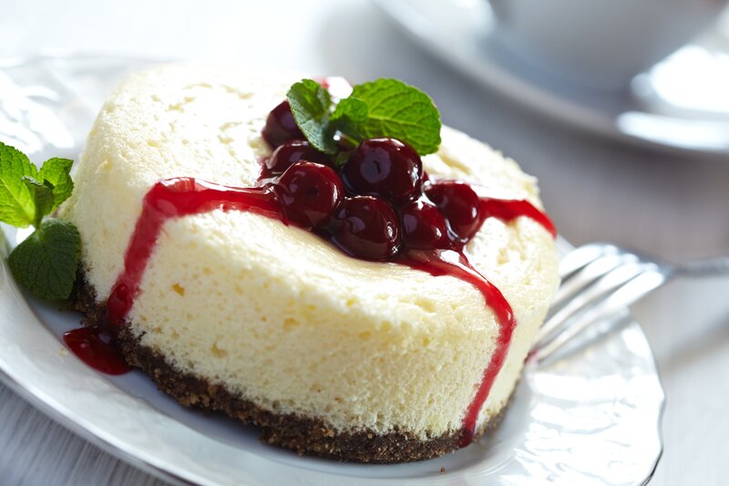 Cherry Cheesecake — White, Appetizing
