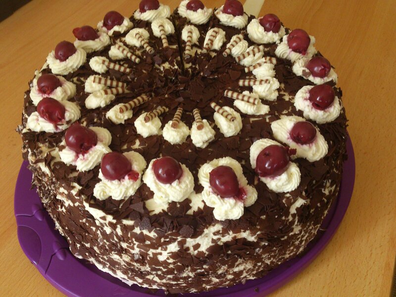 Cherry Chocolate Cake — Brown, Appetizing