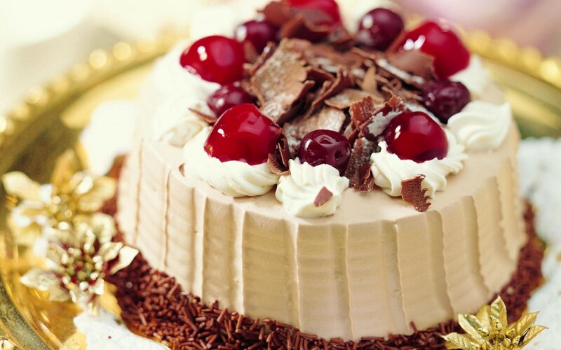 Cherry Chocolate Cake — Brown