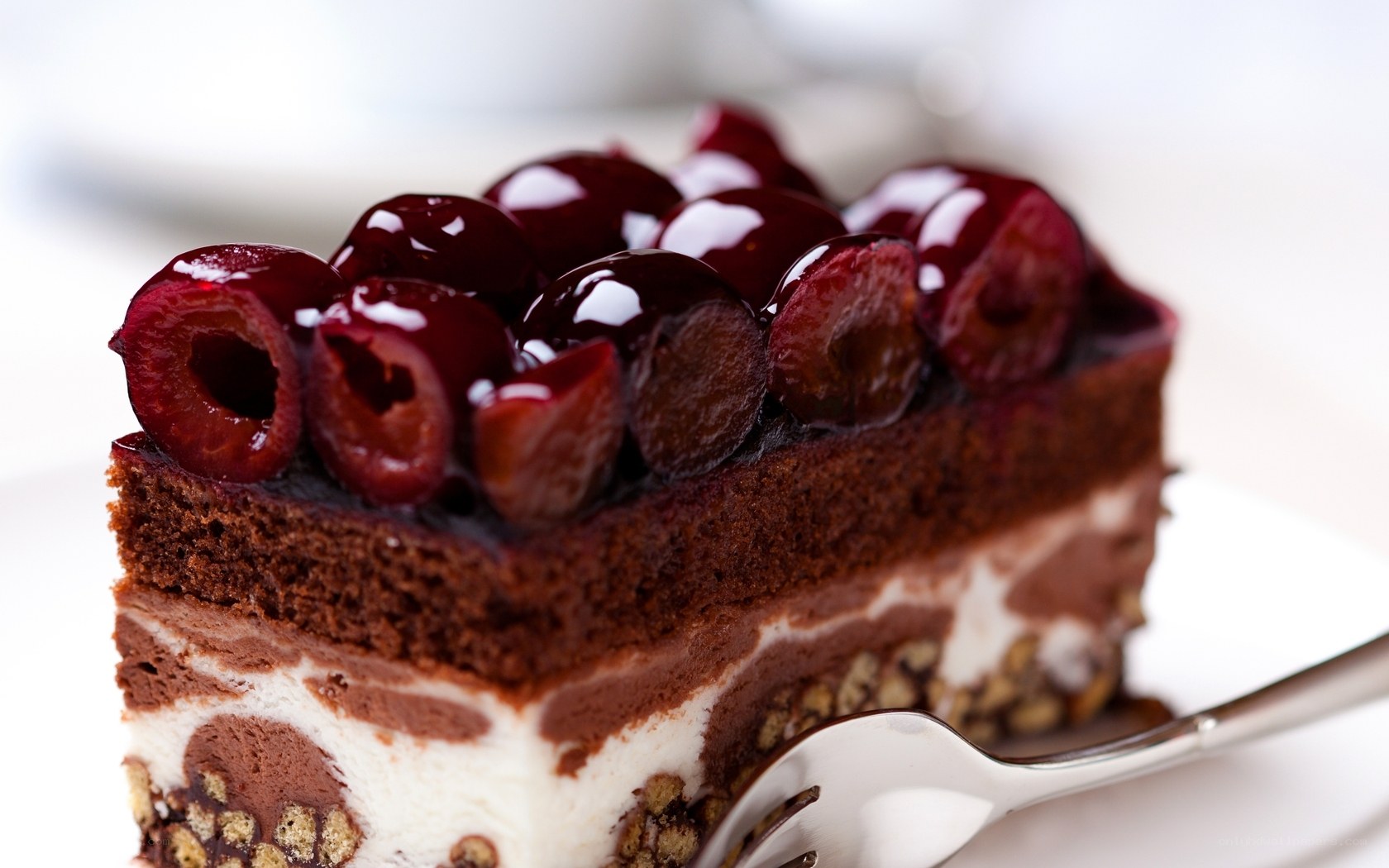 cherry chocolate cake slice