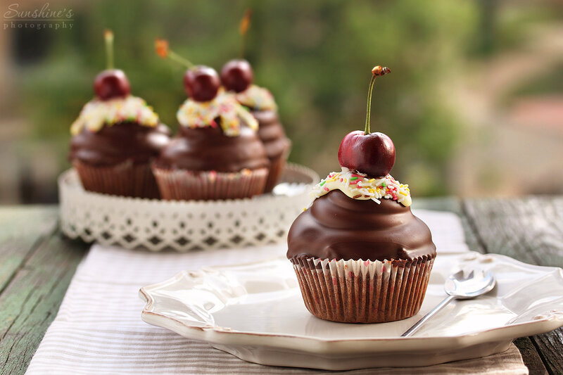 Cherry Chocolate Cupcake