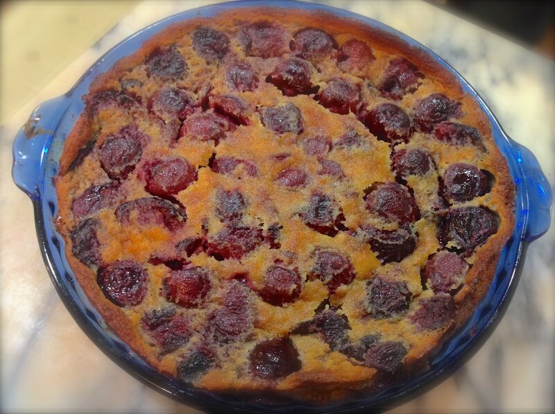 Cherry Clafoutis in Dish