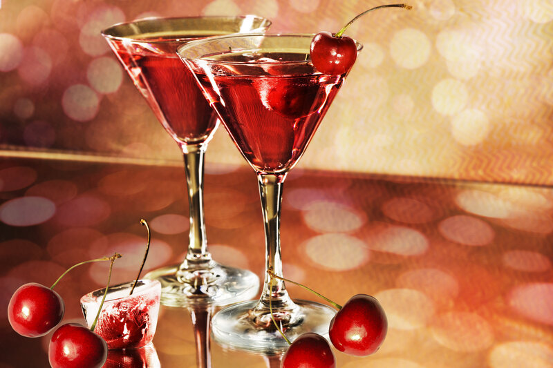 Cherry Cocktails on Table