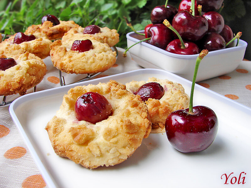 Cherry Cookies on Plate