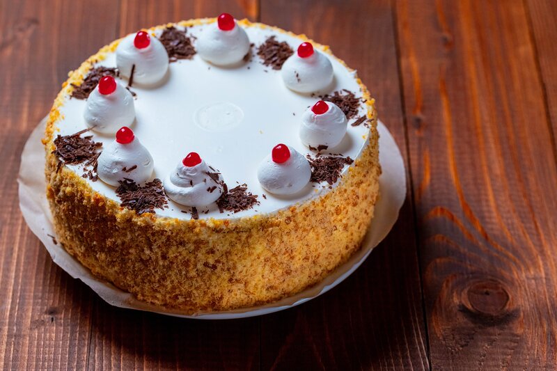 Cherry Cream Cake — Brown