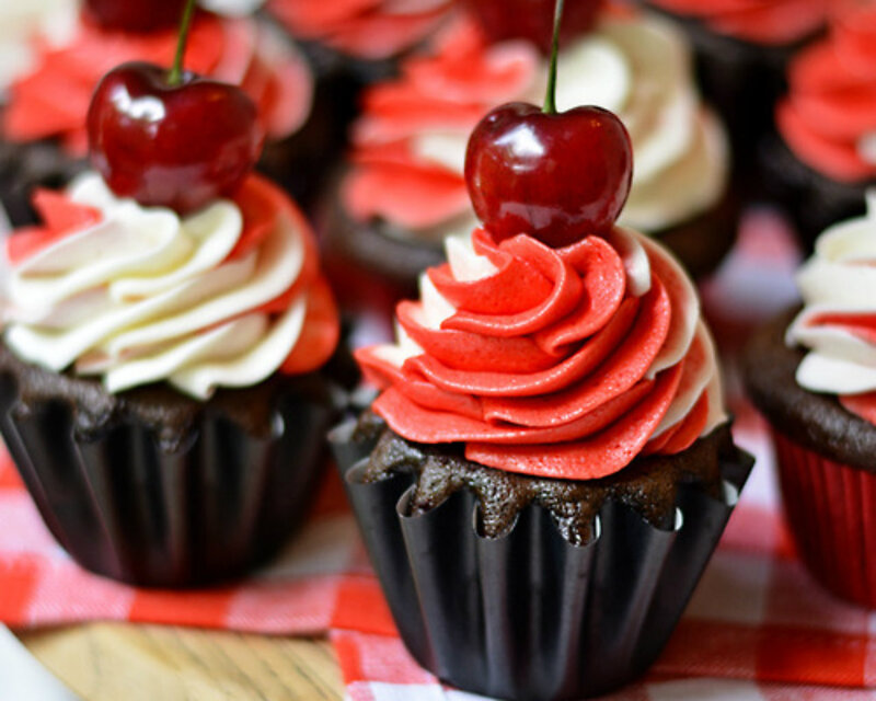 Cherry Cupcakes — Red, Appetizing