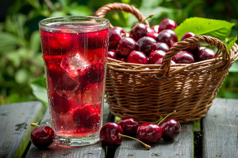 Cherry Drink in Glass — Red