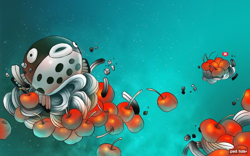 Cherry-eating octopus in space