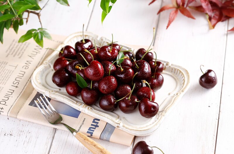 Cherry Fruit on Plate