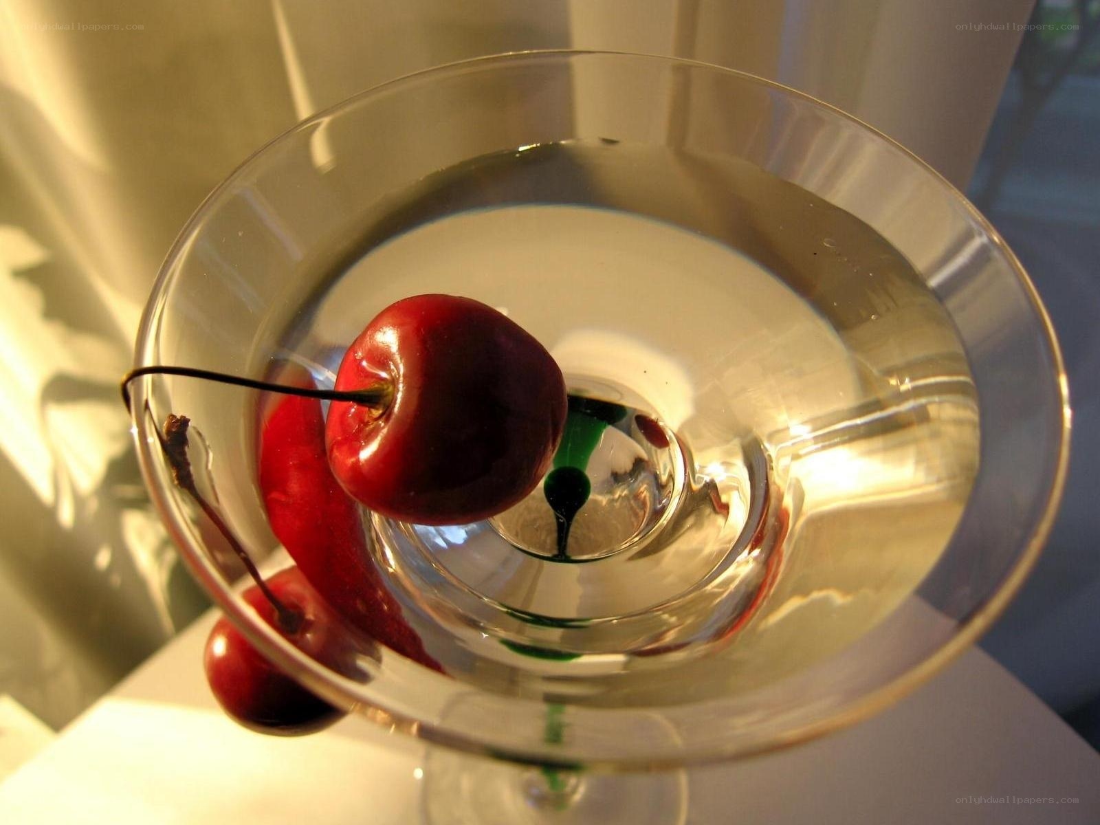 Cherry in a cocktail glass