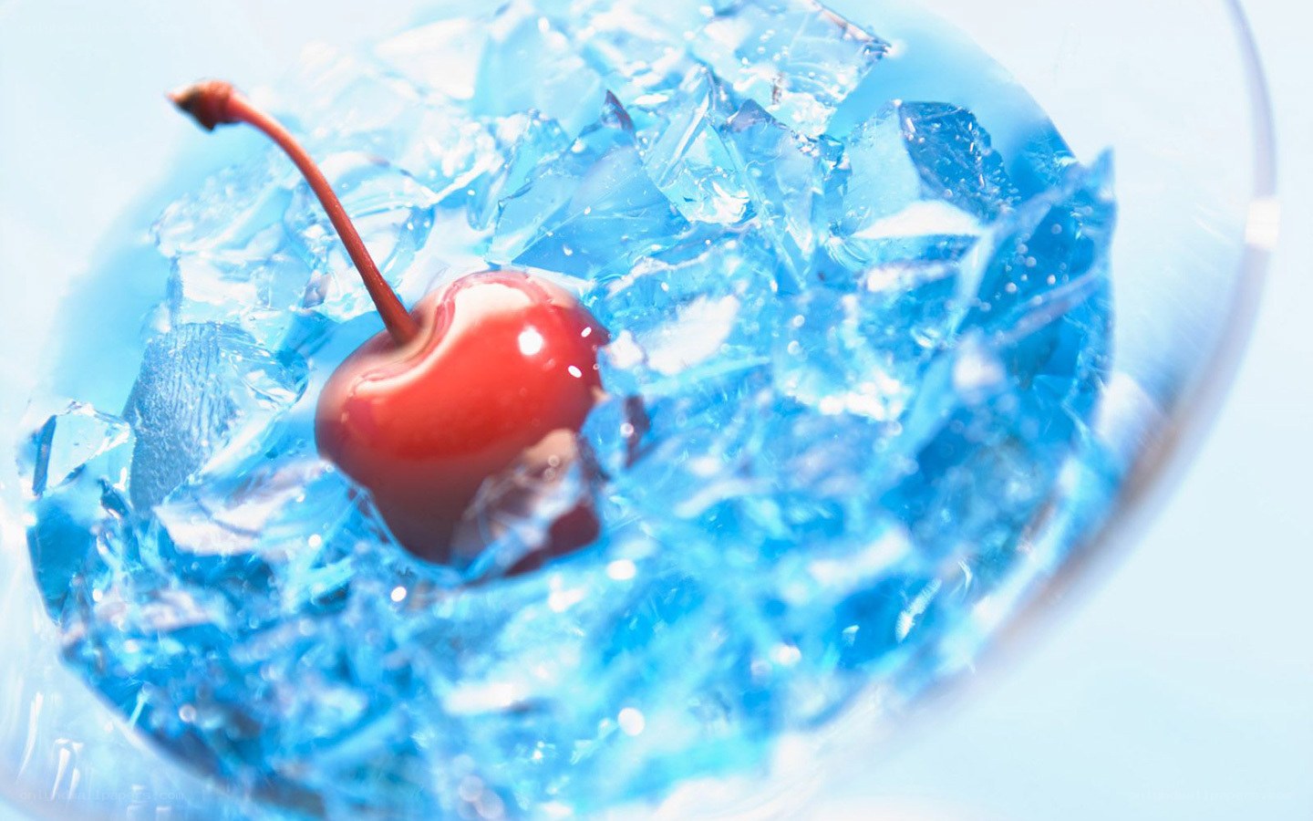 cherry in blue ice