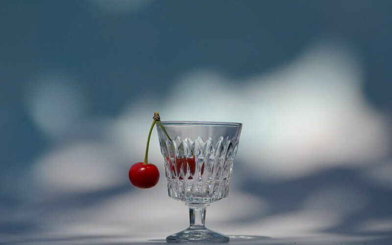 Cherry in Glass Cup
