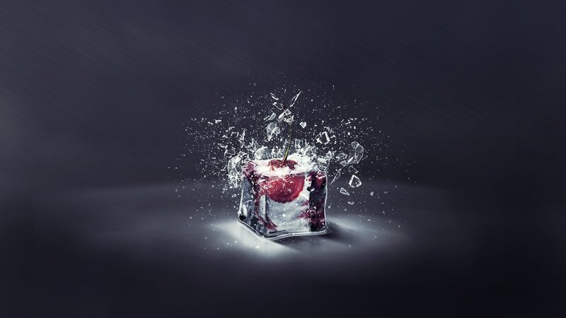 Cherry in Ice Cube — Black