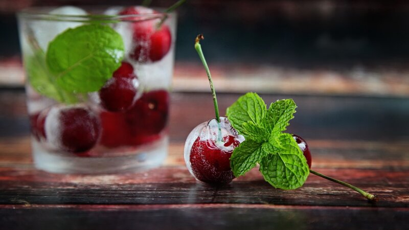 Cherry in Ice with Mint