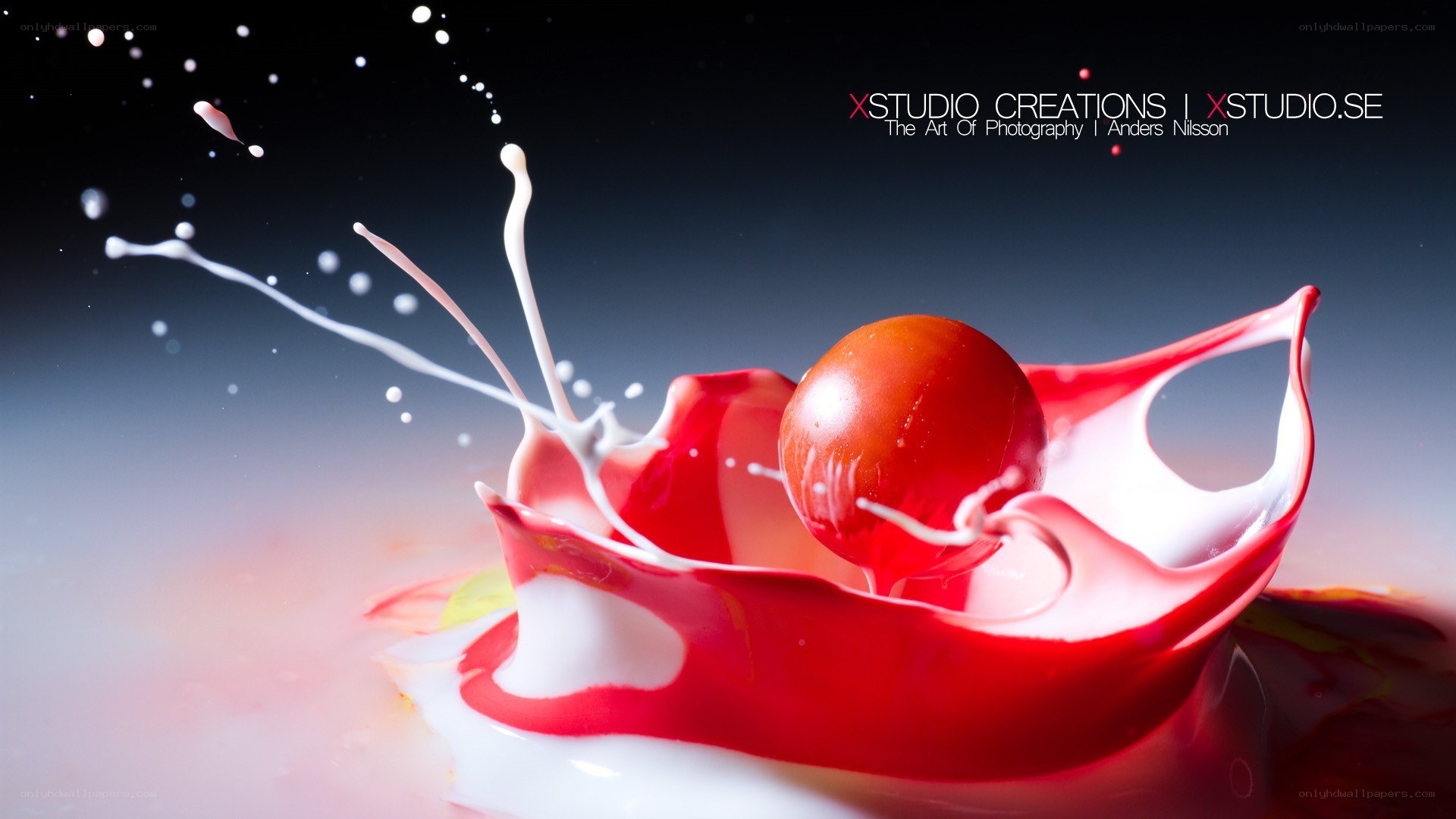 Cherry in liquid splash