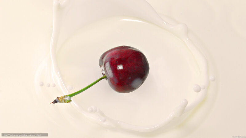 Cherry in Milk Splash — White, Calm