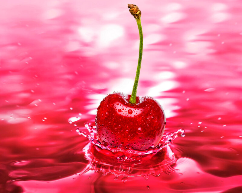 Cherry in Water — Red, Vibrant