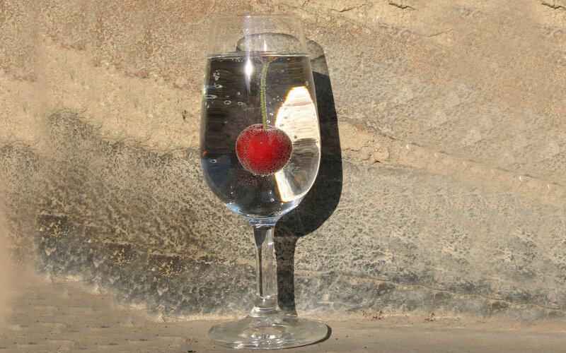 Cherry in Wine Glass