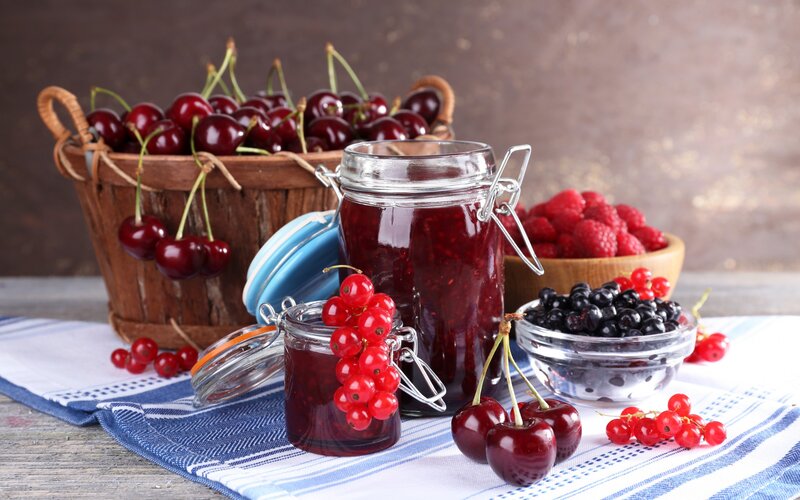 Cherry Jam and Berries