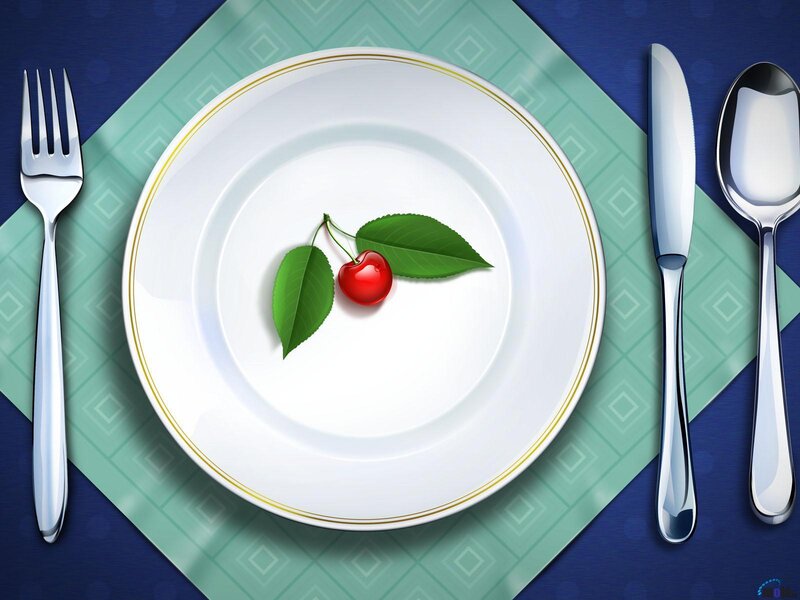 Cherry on a plate