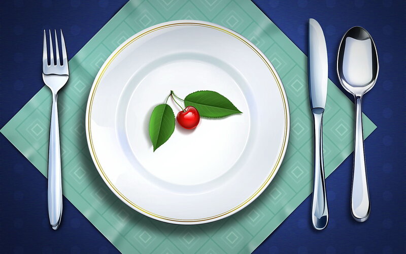 Cherry on White Plate