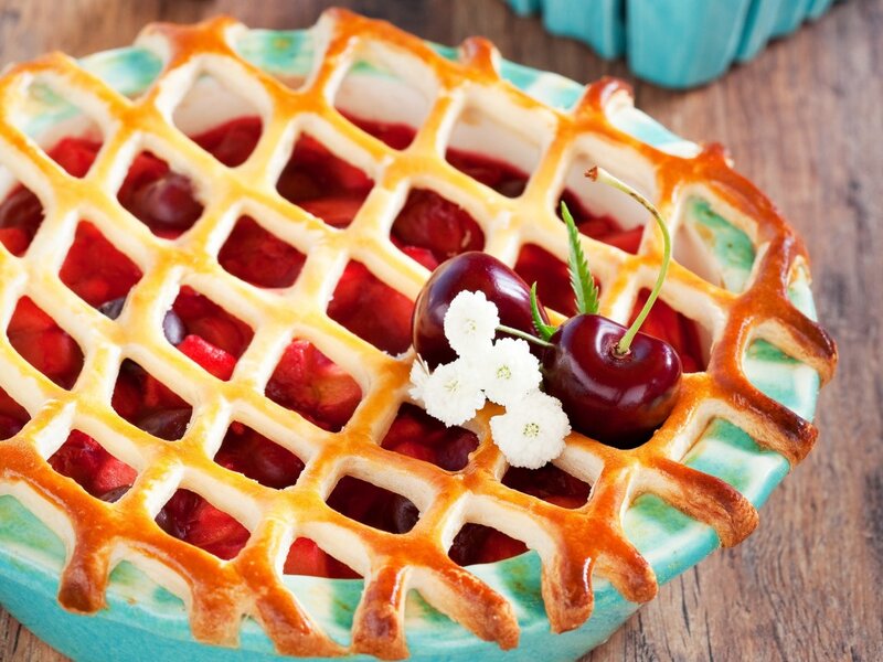 Cherry Pie in Dish