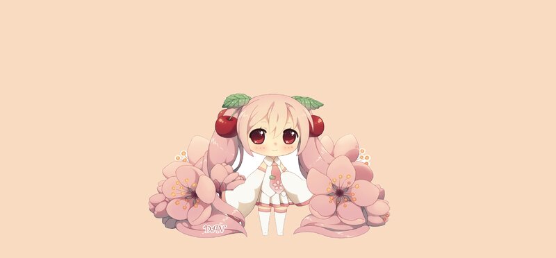 Cherry-themed Anime Girl — Pink, Cute