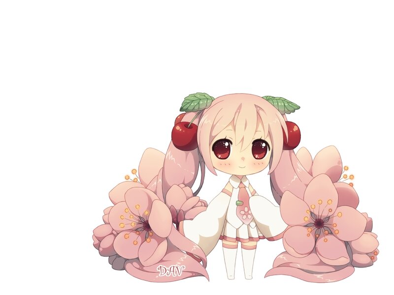 Cherry-themed Anime Girl — Pink