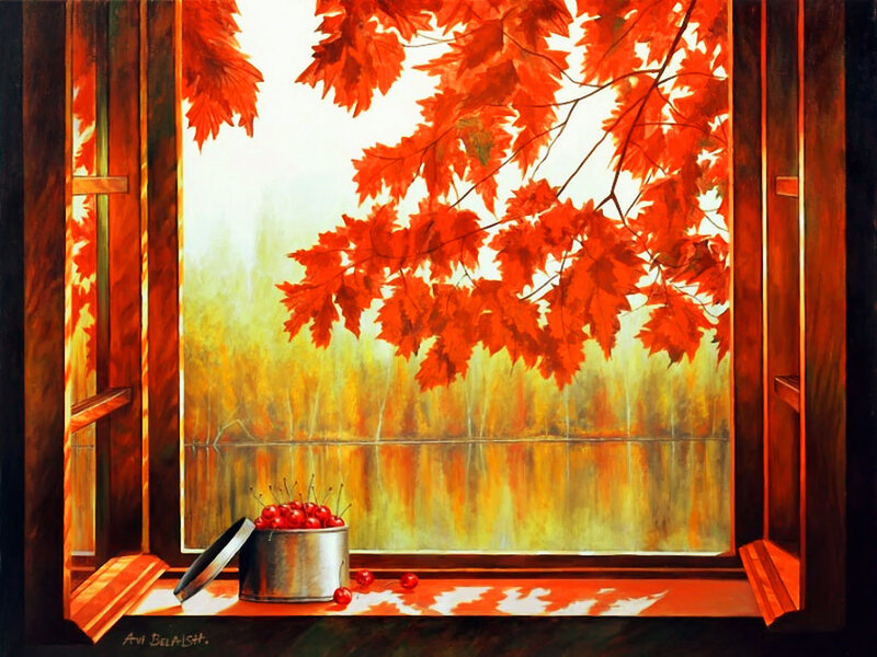 Cherry Tin on Windowsill