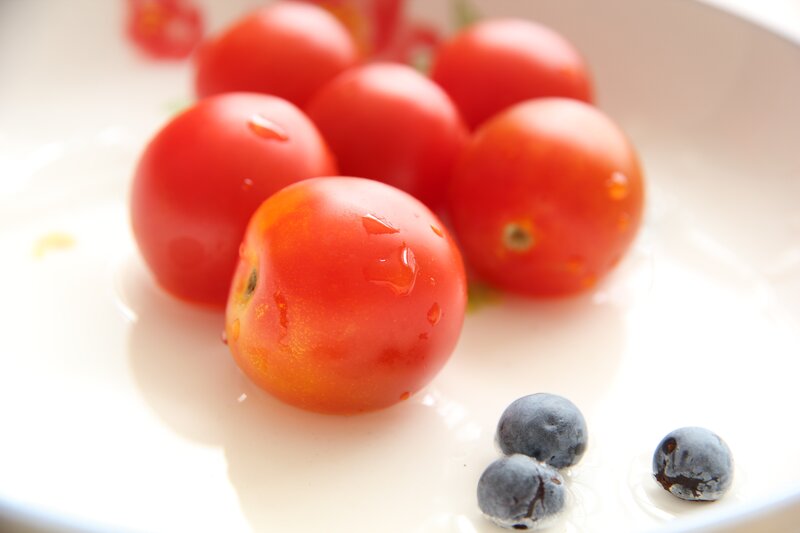 Cherry Tomatoes and Blueberries