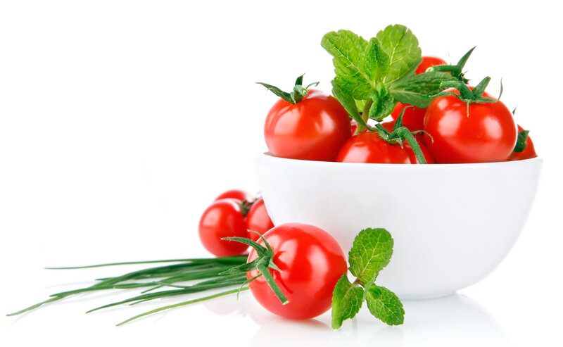 Cherry Tomatoes in Bowl — Red