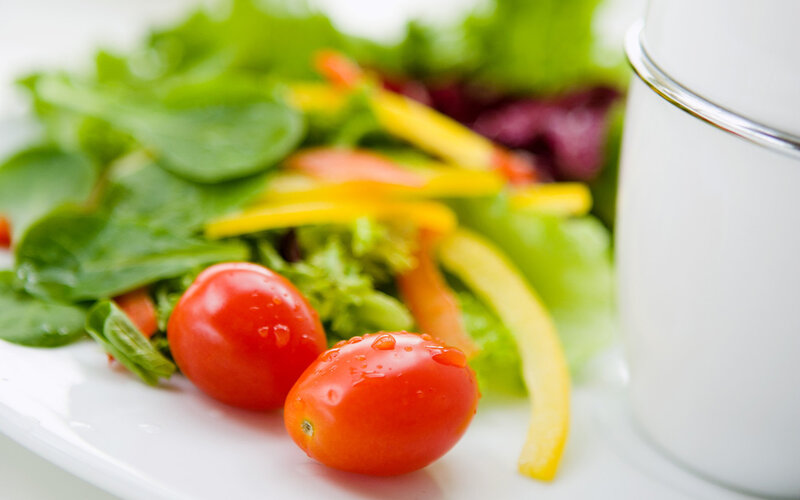 Cherry Tomatoes on Salad