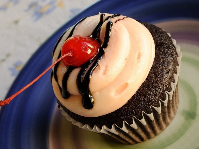 Cherry-topped Cupcake