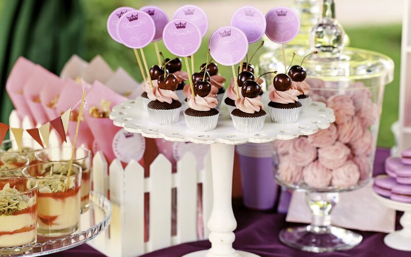 Cherry-topped Cupcakes — Purple