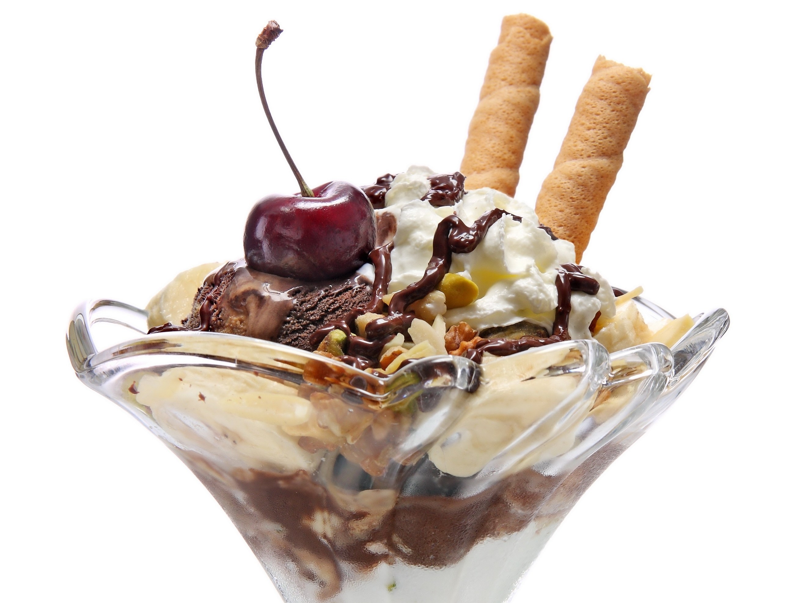 cherry-topped ice cream sundae