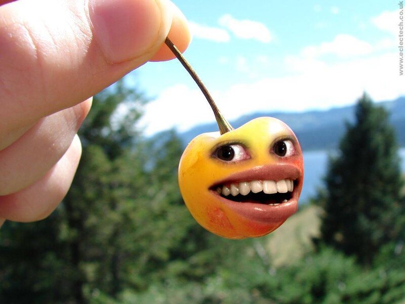 cherry with face on stem
