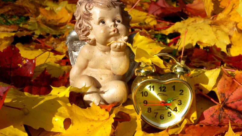 Cherub Figurine in Leaves