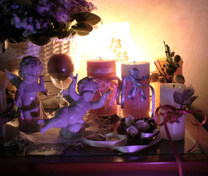 Cherub Figurines on Table