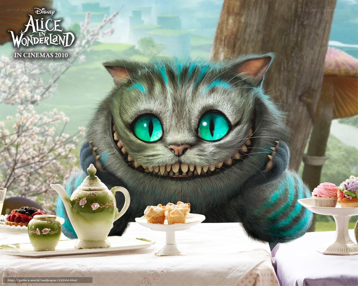 Cheshire Cat at tea party