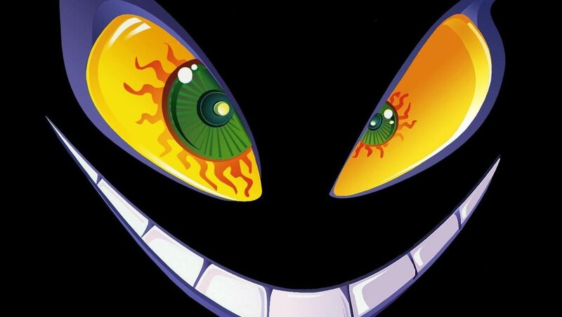 Cheshire Cat eyes and grin