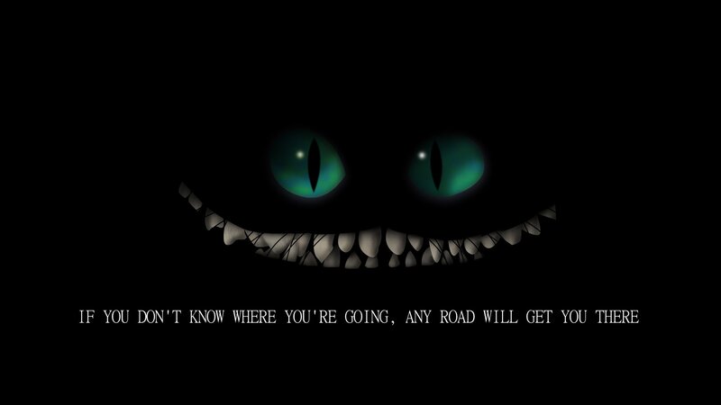 Cheshire Cat Face — Black, Creepy, Night